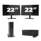 Atrust t176L USFF - Intel Atom x5-E8000 - 8GB RAM - 256GB SSD - Windows 11 + 2x 22 tum Monitor