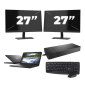Dell Latitude 3310 - Intel Core i3-8e Generation - 13 tum - 8 GB RAM - 256 GB SSD - Windows 11 Home + 2x 27-tums skärm