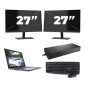 Dell Latitude 5410 - Intel Core i5-10e generationen - 14 tum - 8 GB RAM - 256 GB SSD - Windows 11 Home + 2x 27-tums skärm