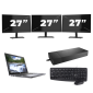 Dell Latitude 5410 - Intel Core i5-10e-generationen - 14 tum - 8 GB RAM - 256 GB SSD - Windows 11 Home + 3x 27-tums skärm