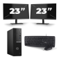 Dell OptiPlex 7080 USFF - Intel Core i5-10:e generationen - 8 GB RAM - 256 GB SSD - Windows 11 + 2x 23 tums bildskärm