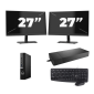 Dell OptiPlex 7080 USFF - Intel Core i5-10:e generationen - 8 GB RAM - 256 GB SSD - Windows 11 + 2x 27 tums bildskärm