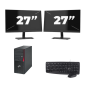 Fujitsu Esprimo P910 Micro Tower - Intel Core i3-3rd Generation - 8 GB RAM - 256 GB SSD - Windows 10 + 2x 27 tums bildskärm