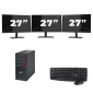 Fujitsu Esprimo P910 Micro Tower - Intel Core i5-3rd Generation - 8 GB RAM - 256 GB SSD - Windows 10 + 3x 27 tums bildskärm
