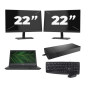 Fujitsu LIFEBOOK E5410 - Intel Core i3-10:e generationen - 14 tum - 8 GB RAM - 256 GB SSD - Windows 11 Home + 2x 22 tums bildskärm