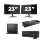Fujitsu LIFEBOOK E5410 - Intel Core i3-10:e generationen - 14 tum - 8 GB RAM - 256 GB SSD - Windows 11 Home + 2x 23 tums bildskärm
