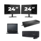 Fujitsu LIFEBOOK E5410 - Intel Core i3-10:e generationen - 14 tum - 8 GB RAM - 256 GB SSD - Windows 11 Home + 2x 24 tums bildskärm