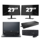 Fujitsu LIFEBOOK E5410 - Intel Core i3-10e-generationen - 14 tum - 8 GB RAM - 256 GB SSD - Windows 11 Home + 2x 27-tums skärm