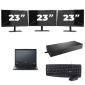 Fujitsu LIFEBOOK E5410 - Intel Core i3-10:e generationen - 14 tum - 8 GB RAM - 256 GB SSD - Windows 11 Home + 3x 23 tums bildskärm