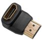 HDMI M/F 90° Adapter Guldpläterad