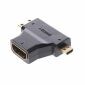 Micro HDMI hane & mini HDMI hane till HDMI hona 90 graders adapter