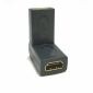HDMI hona till hona rät vinkel 90-180 graders adapter, förgylld