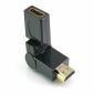 HDMI hane till hona 360 ​​grader 90 vinklad vridbar adapter, förgylld