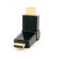 HDMI hane till hane rätt vinkel 90-180 graders adapter, förgylld