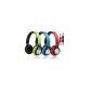 Solid stereoheadset med mikrofon, vit/grön, modell HT-HD212