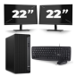 HP EliteDesk 800 G6 Tower - Intel Core i5-10:e generationen - 8 GB RAM - 256 GB SSD - Windows 11 + 2x 22 tums bildskärm