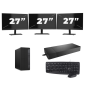 HP EliteDesk 800 G6 Tower - Intel Core i3-10:e generationen - 8 GB RAM - 256 GB SSD - Windows 11 + 3x 27 tums bildskärm