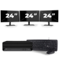 HP EliteDesk 800 G6 USFF - Intel Core i7 10:e generationen - 16GB RAM - 256GB SSD - Windows 11 + 3x 24 tums skärm