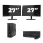 HP ProDesk 600 G2 USFF - Intel Core i7-6:e generationen - 8 GB RAM - 256 GB SSD - Windows 11 + 2x 27 tums bildskärm