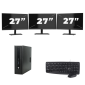 HP ProDesk 600 G2 USFF - Intel Core i7-6:e generationen - 8 GB RAM - 256 GB SSD - Windows 11 + 3x 27 tums bildskärm