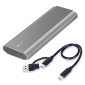 Höghastighets SSD-hölje M.2 SATA/NVMe/NGFF - 3.1 USB Typ C (PCIe 10 Gbps) - Aluminium