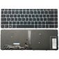 Notebook-tangentbord för HP EliteBook Folio 1040 G3 med bakgrundsbelyst silverram