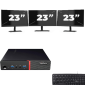 Lenovo ThinkCentre M700 USFF - Intel Core i5-6:e Generationen - 8GB RAM - 256GB SSD - Windows 11 + 3x 23 tum Monitor
