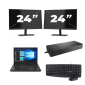 Lenovo ThinkPad A485 - AMD Ryzen 5 2500U - 14 tum - 8GB RAM - 256GB SSD - Windows 11 Home + 2x 24 tum Monitor