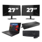 Lenovo ThinkPad A485 - AMD Ryzen 5 2500U - 14 tum - 8GB RAM - 256GB SSD - Windows 11 Home + 2x 27 tum Monitor