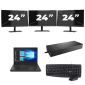 Lenovo ThinkPad A485 - AMD Ryzen 5 2500U - 14 tum - 8GB RAM - 256GB SSD - Windows 11 Home + 3x 24 tum Monitor