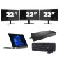 Lenovo Thinkpad L13 Yoga Gen 3 - Intel Core i5-12e Generatie - 13 tum - Touch - 16GB RAM - 512GB SSD - Windows 11 Home + 3x 22 tum Monitor
