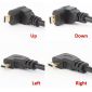 Vänstervinkel Micro HDMI hane till HDMI honkabel, 17 cm
