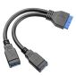 Dubbel USB 3.0 A hona till 20-stifts header hona
