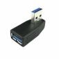 USB 3.0 A hane till hona vertikal vänstervinklad 90 graders adapter