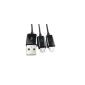 2 IN 1 Micro USB Laddningskabel för mobiltelefon eller surfplatta 1,0 M