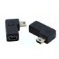 Mini USB hona till hane-adapter, 90° vinkel, höger
