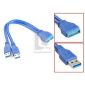 Dubbel USB 3.0 A hane till 20-stifts header hane