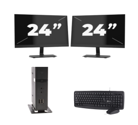 Atrust t176L USFF - Intel Atom x5-E8000 - 8GB RAM - 256GB SSD - Windows 11 + 2x 24 tum Monitor