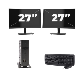 Atrust t176L USFF - Intel Atom x5-E8000 - 8GB RAM - 256GB SSD - Windows 11 + 2x 27 tum Monitor