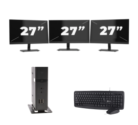 Atrust t176L USFF - Intel Atom x5-E8000 - 8GB RAM - 256GB SSD - Windows 11 + 3x 27 tum Monitor
