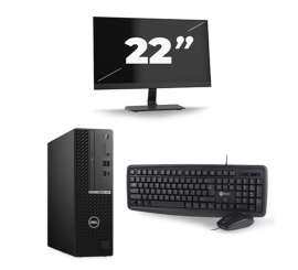 Dell OptiPlex 7080 USFF - Intel Core i5-10:e generationen - 8 GB RAM - 256 GB SSD - Windows 11 + 1x 22 tums bildskärm