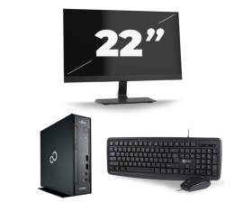 Fujitsu Esprimo Q556 USFF - Intel Core i5-6:e generationen - 8 GB RAM - 256 GB SSD - Windows 11 + 1x 22 tums bildskärm