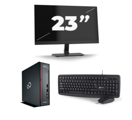 Fujitsu Esprimo Q556 USFF - Intel Core i5-6:e generationen - 8 GB RAM - 256 GB SSD - Windows 11 + 1x 23 tums bildskärm