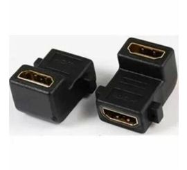 HDMI F/F 90° Adapter Guldpläterad med 2* monteringshål