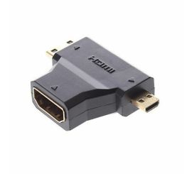 Micro HDMI hane & mini HDMI hane till HDMI hona 90 graders adapter