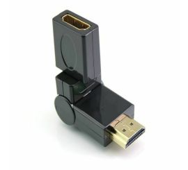 HDMI hane till hona 360 ​​grader 90 vinklad vridbar adapter, förgylld
