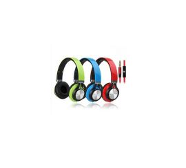 Solid stereoheadset med mikrofon, vit/grön, modell HT-HD212