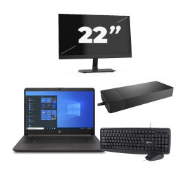 HP 240 G8 - Intel Core i3-10:e generationen - 14 tum - 8 GB RAM - 256 GB SSD - Windows 11 Home + 1x 22 tums bildskärm