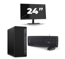 HP EliteDesk 800 G6 Tower - Intel Core i5-10:e generationen - 8 GB RAM - 256 GB SSD - Windows 11 + 1x 24 tums bildskärm