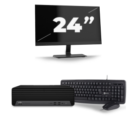 HP EliteDesk 800 G6 USFF - Intel Core i5-10:e Generationen - 8GB RAM - 256GB SSD - Windows 11 + 1x 24 tum Monitor